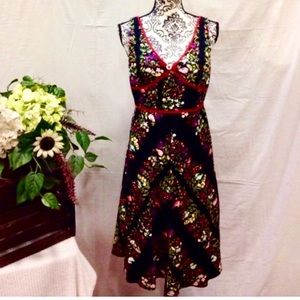 Anthropologie Madison Leigh Floral Chevron Dress